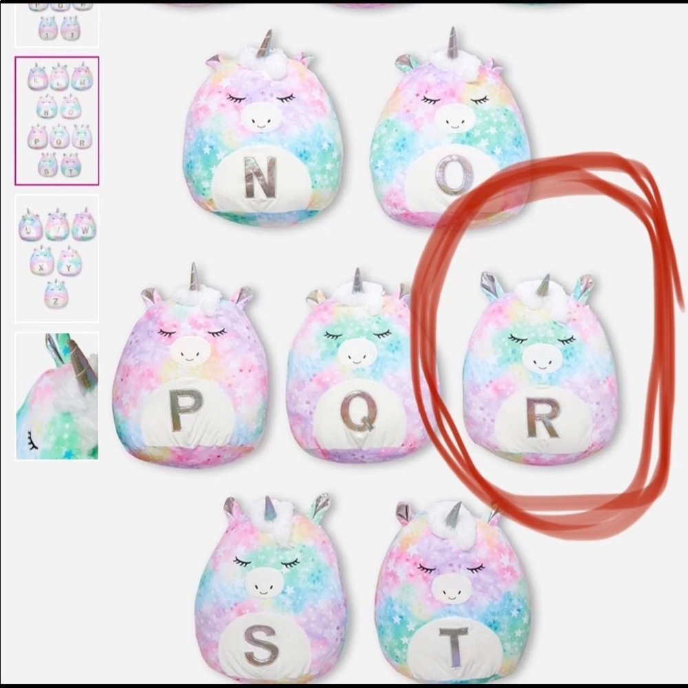 Justice unicorn Squishmallow
